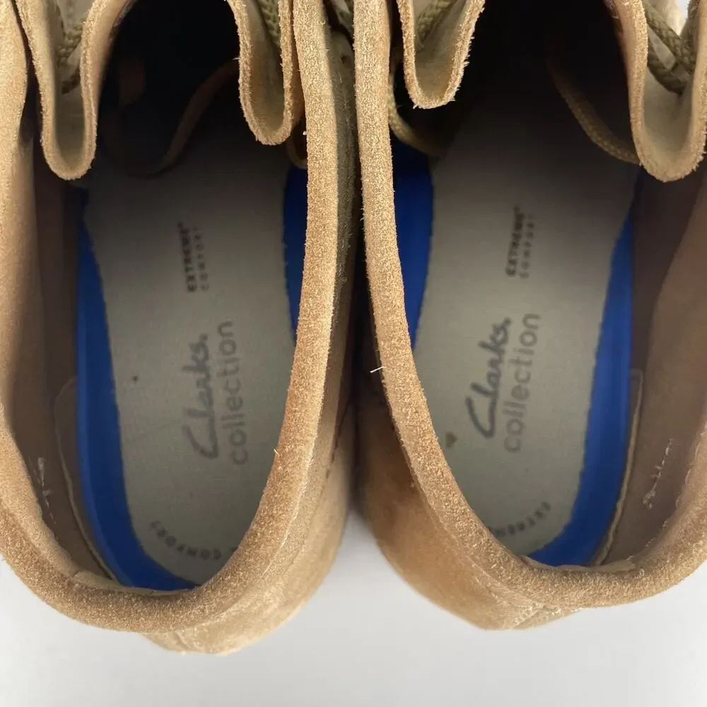 Clarks Collection Wallabee Men's 10.5 W Tan Suede Casual Chukka Ankle Boots GUC